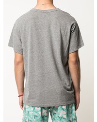 T-shirt à col rond imprimé gris Amiri