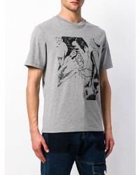 T-shirt à col rond imprimé gris JW Anderson