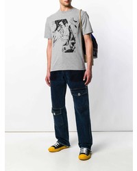 T-shirt à col rond imprimé gris JW Anderson