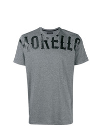 T-shirt à col rond imprimé gris Frankie Morello