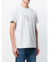 T-shirt à col rond imprimé gris A.P.C.