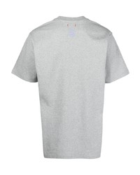 T-shirt à col rond imprimé gris Clot