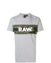 T-shirt à col rond imprimé gris G-Star Raw Research