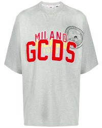 T-shirt à col rond imprimé gris Gcds