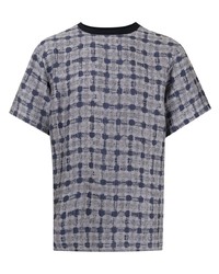 T-shirt à col rond imprimé gris Giorgio Armani