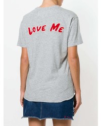 T-shirt à col rond imprimé gris Sandrine Rose