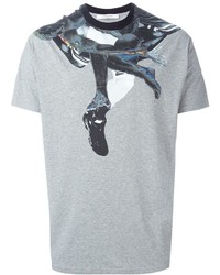 T-shirt à col rond imprimé gris Givenchy