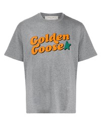 T-shirt à col rond imprimé gris Golden Goose