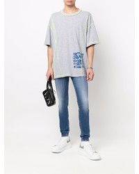 T-shirt à col rond imprimé gris DSQUARED2