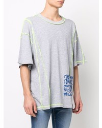 T-shirt à col rond imprimé gris DSQUARED2