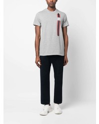 T-shirt à col rond imprimé gris Moncler