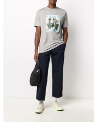 T-shirt à col rond imprimé gris Paul Smith