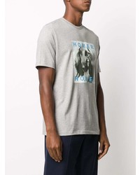 T-shirt à col rond imprimé gris Paul Smith