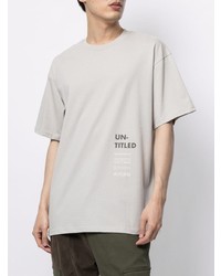 T-shirt à col rond imprimé gris Izzue