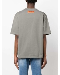 T-shirt à col rond imprimé gris Heron Preston