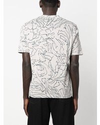 T-shirt à col rond imprimé gris Ferragamo