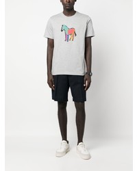 T-shirt à col rond imprimé gris PS Paul Smith