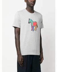 T-shirt à col rond imprimé gris PS Paul Smith