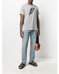 T-shirt à col rond imprimé gris PS Paul Smith