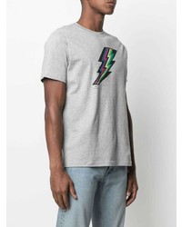 T-shirt à col rond imprimé gris PS Paul Smith