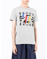 T-shirt à col rond imprimé gris PS Paul Smith