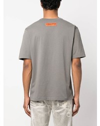 T-shirt à col rond imprimé gris Heron Preston