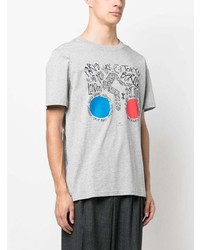 T-shirt à col rond imprimé gris PS Paul Smith