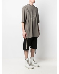 T-shirt à col rond imprimé gris Rick Owens DRKSHDW