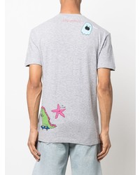 T-shirt à col rond imprimé gris DSQUARED2