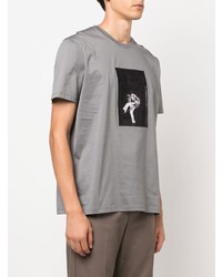 T-shirt à col rond imprimé gris Limitato