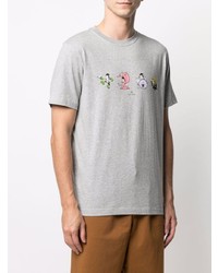 T-shirt à col rond imprimé gris PS Paul Smith