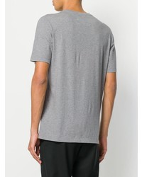 T-shirt à col rond imprimé gris Maison Margiela