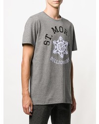 T-shirt à col rond imprimé gris Billionaire