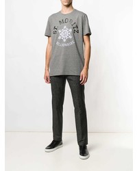 T-shirt à col rond imprimé gris Billionaire