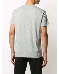 T-shirt à col rond imprimé gris Alexander McQueen