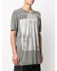 T-shirt à col rond imprimé gris 11 By Boris Bidjan Saberi