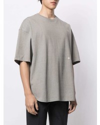 T-shirt à col rond imprimé gris Solid Homme