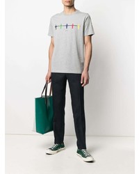 T-shirt à col rond imprimé gris Paul Smith