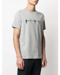 T-shirt à col rond imprimé gris Paul Smith