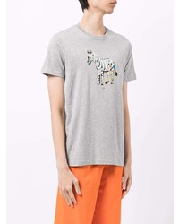 T-shirt à col rond imprimé gris PS Paul Smith