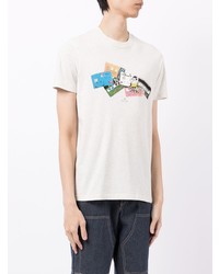 T-shirt à col rond imprimé gris PS Paul Smith