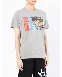 T-shirt à col rond imprimé gris Kenzo