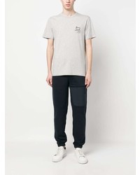 T-shirt à col rond imprimé gris Woolrich