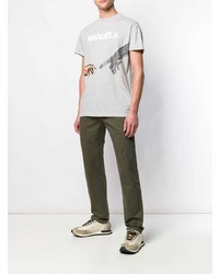 T-shirt à col rond imprimé gris Maison Margiela