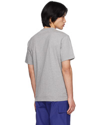 T-shirt à col rond imprimé gris MAISON KITSUNÉ