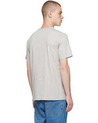 T-shirt à col rond imprimé gris MAISON KITSUNÉ