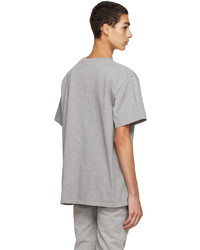 T-shirt à col rond imprimé gris MAISON KITSUNÉ