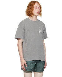 T-shirt à col rond imprimé gris Satisfy