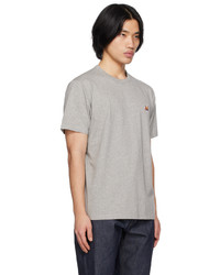 T-shirt à col rond imprimé gris MAISON KITSUNÉ