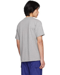 T-shirt à col rond imprimé gris MAISON KITSUNÉ